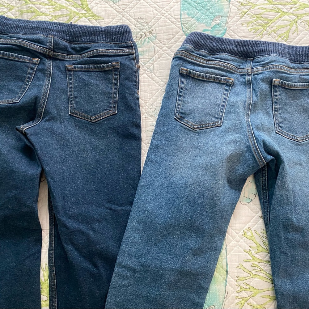 Boys size L 10-12 Lands End Pull On Jean & Old Navy Flannel Shirt Lot - Picture 4 of 6
